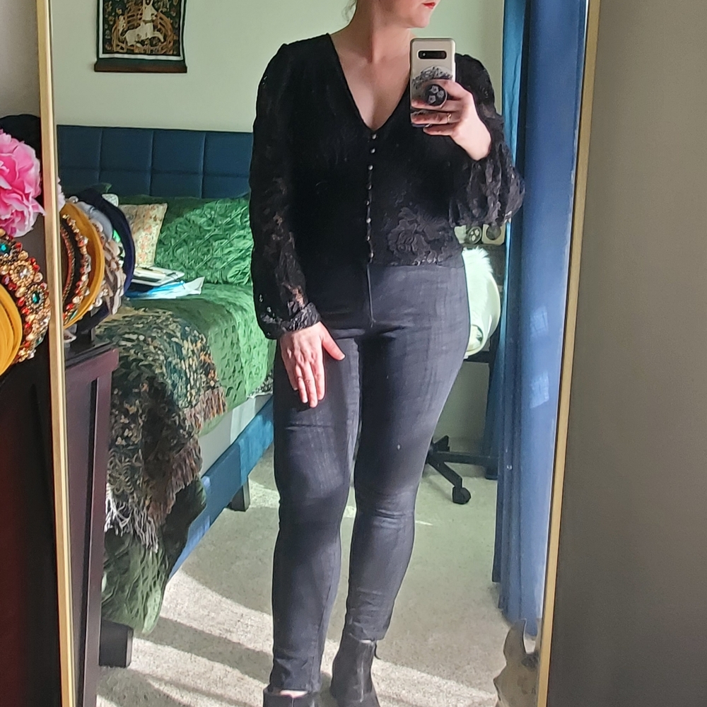NWT Anthropologie Black Blouse - Picture 3 of 12